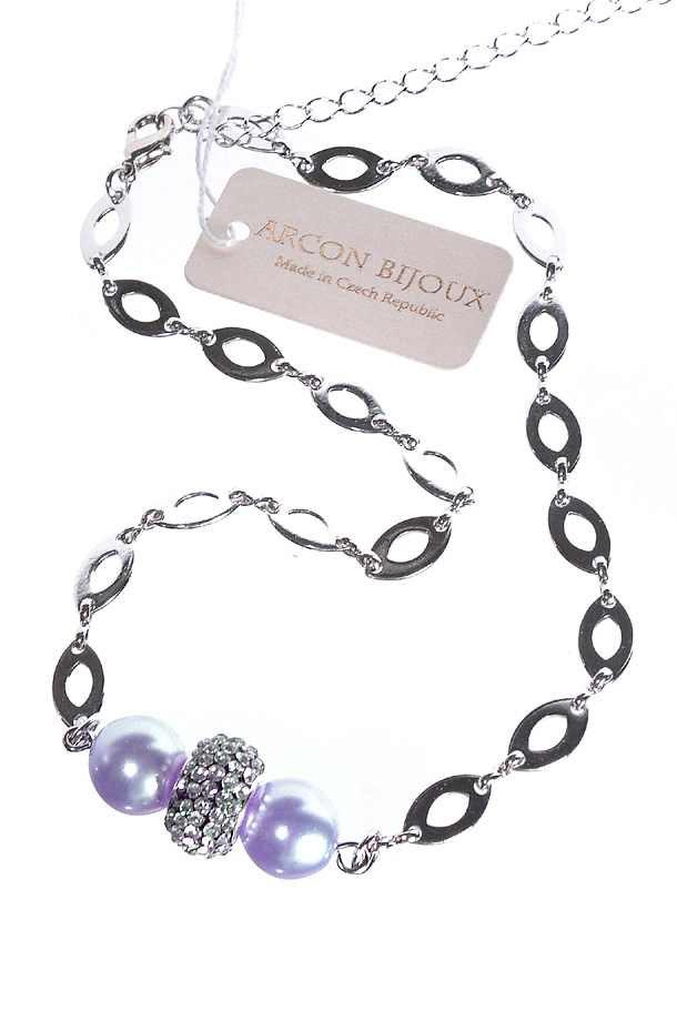 fialový náhrdelník s perlou H-PERPAN5