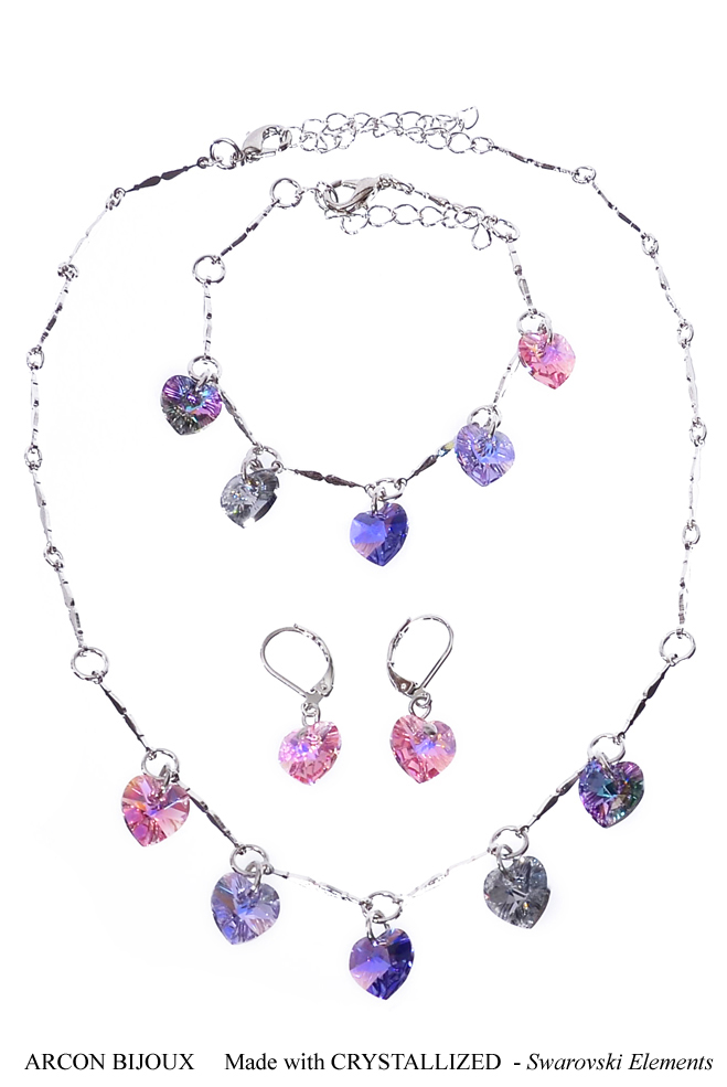 Set Swarovski Elements srdíčka SWSETSRD1X-102