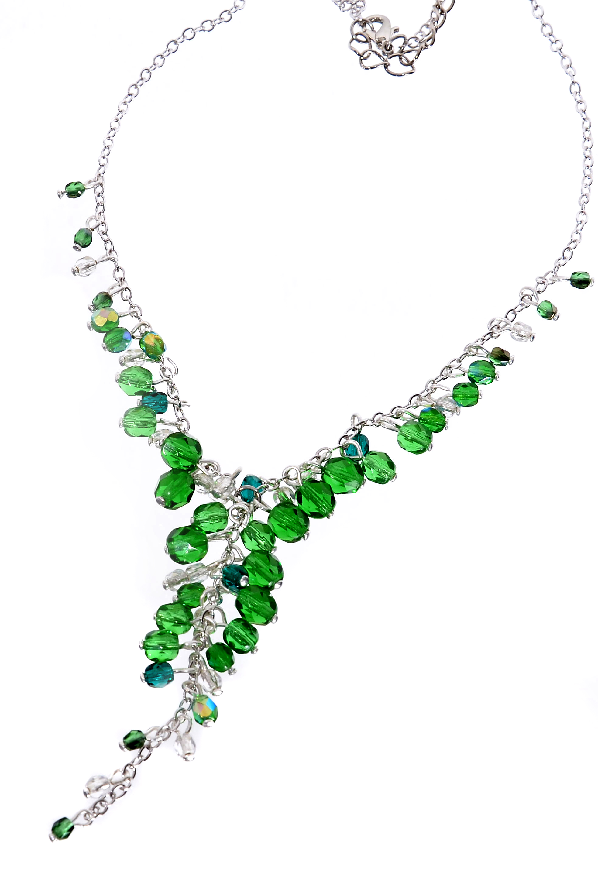 Zelený náhrdelník hrozen H64E-23