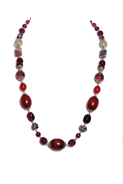 fialový náhrdelník 2H35-47