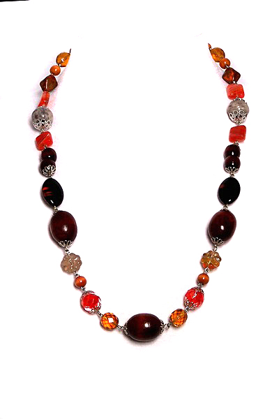 oranžový náhrdelník 2H324-47