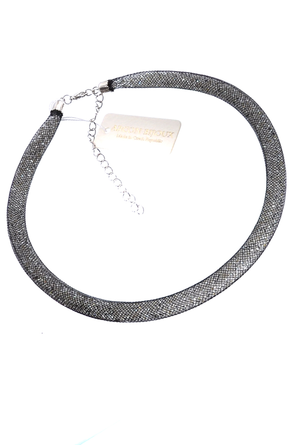 černostříbrný náhrdelník dutinka