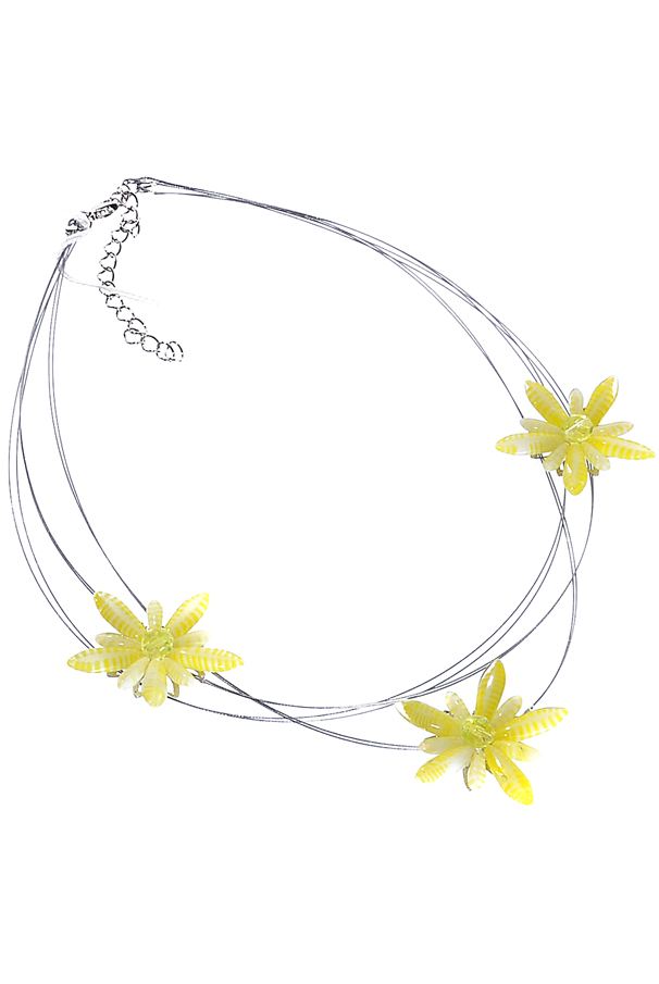 žlutý náhrdelník s květy 2H923-193