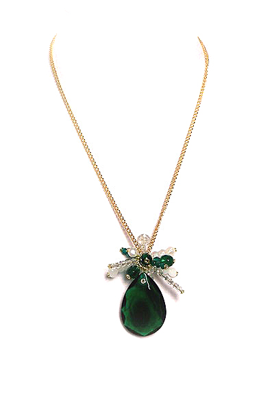 zelený náhrdelník H34-10