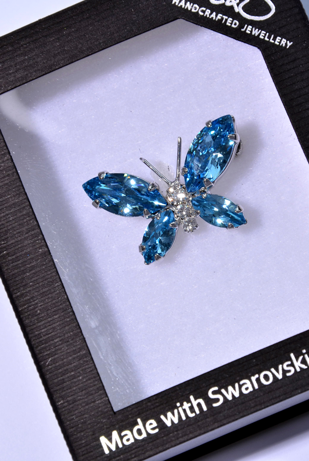 Swarovski Elements brož motýlek