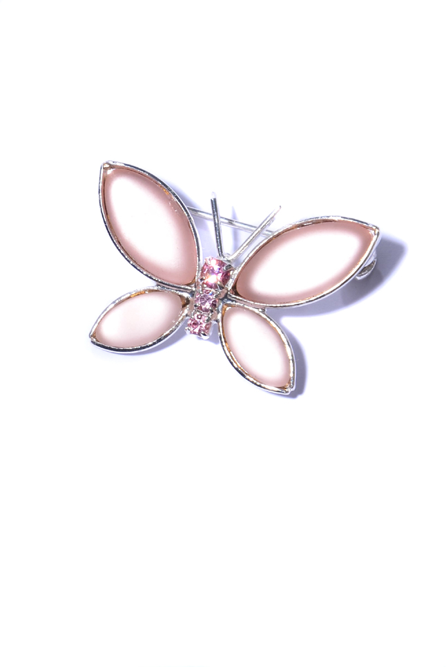 růžová litá brož motýl 001144-1M