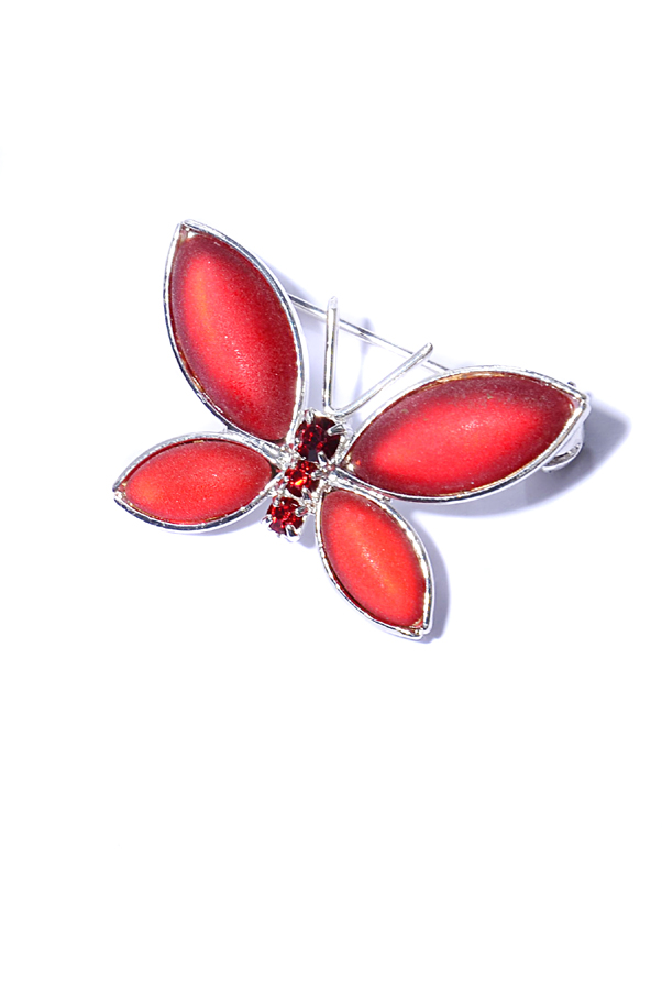 červená brož motýlek  001144-9S