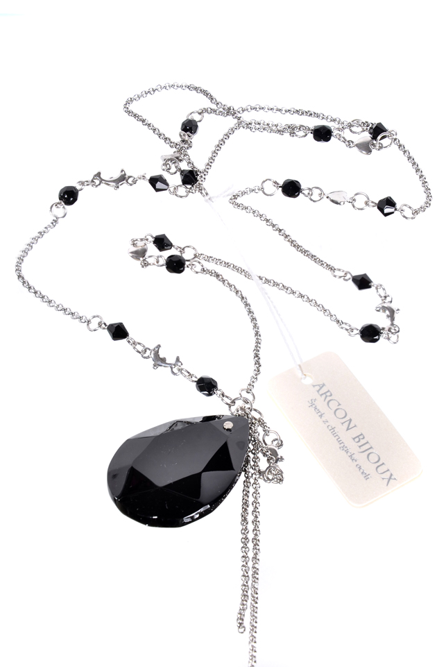 Chirurgická ocel - černý náhrdelník H98-207