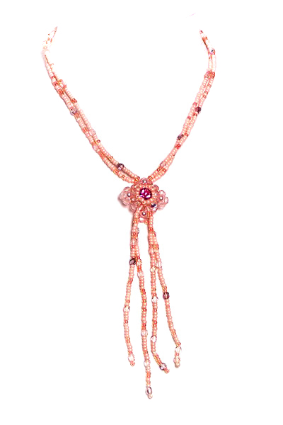 růžový náhrdelník H41-44L