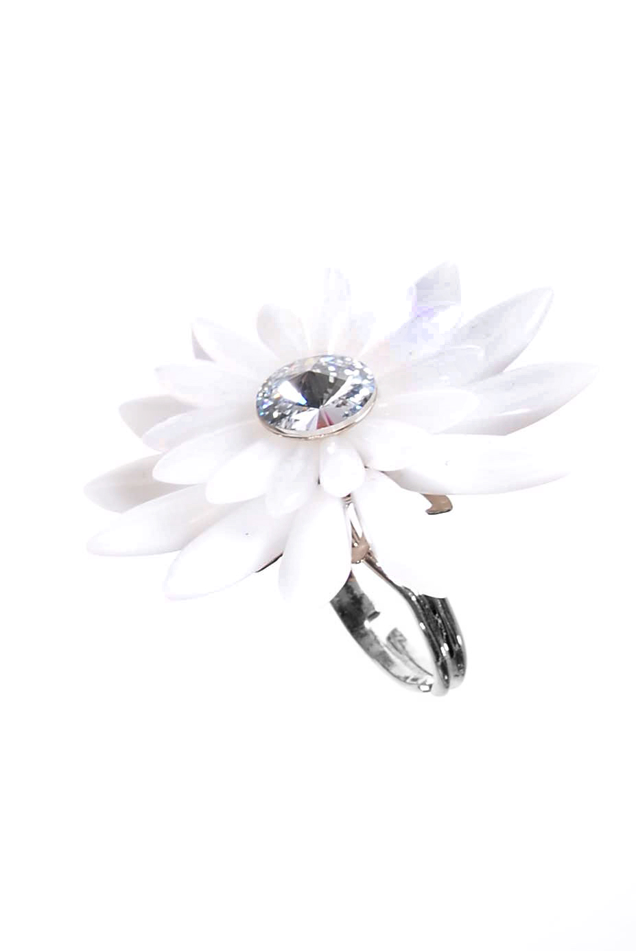 Bílý prsten s květem 2R22-208
