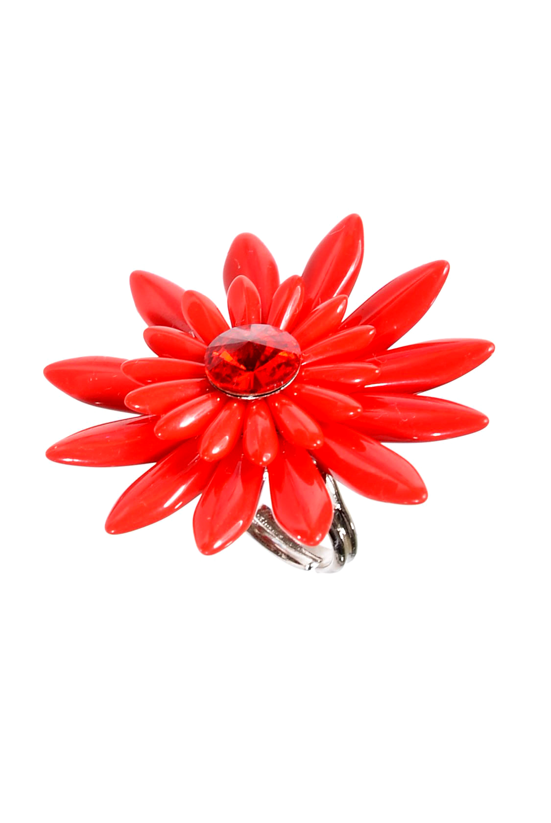Červený prsten s květem 2R9-208