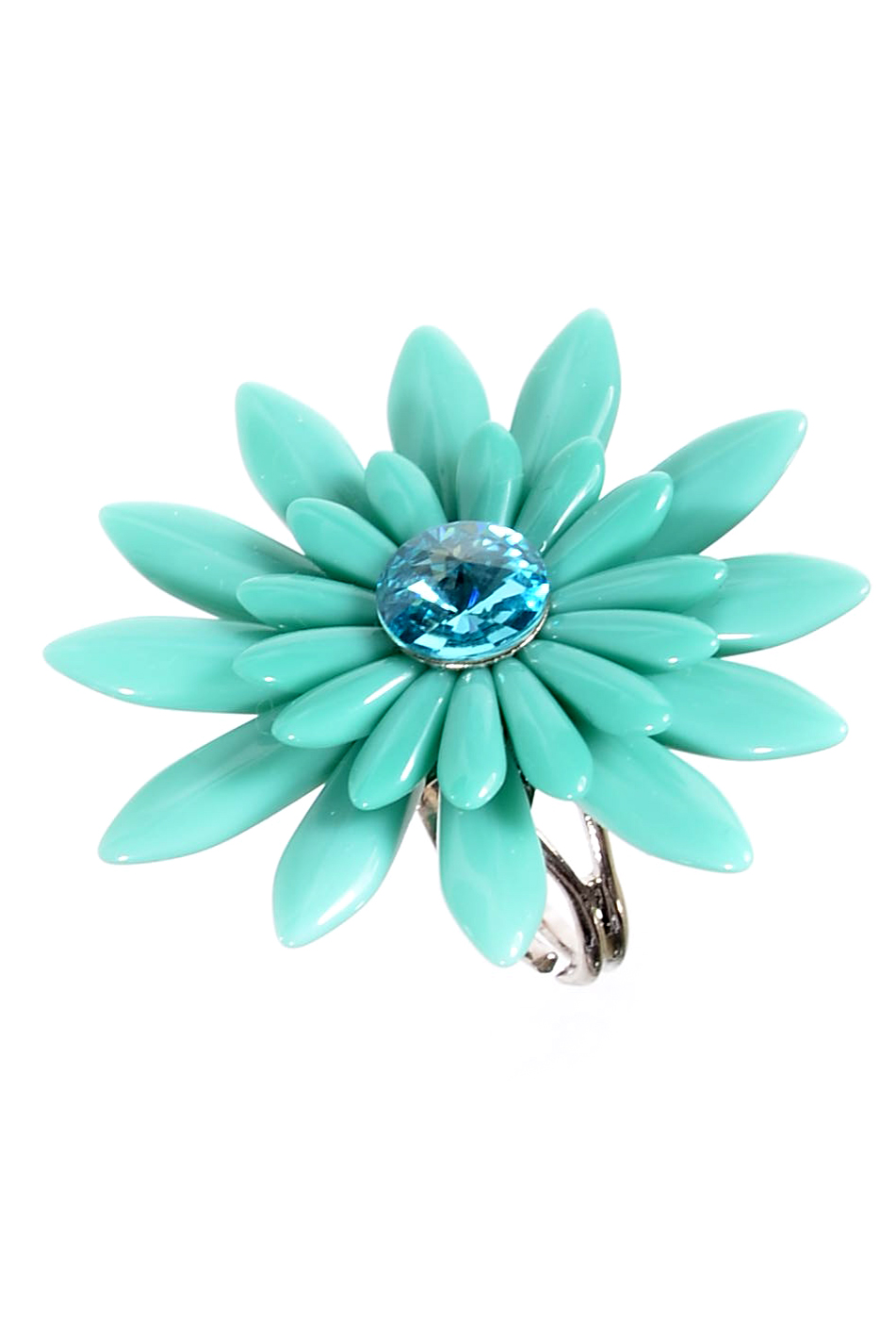 Tyrkysový prsten s květem 