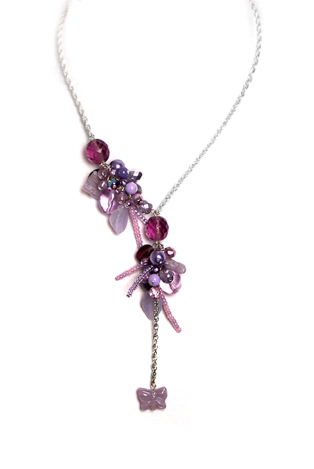 fialový náhrdelník H35-4