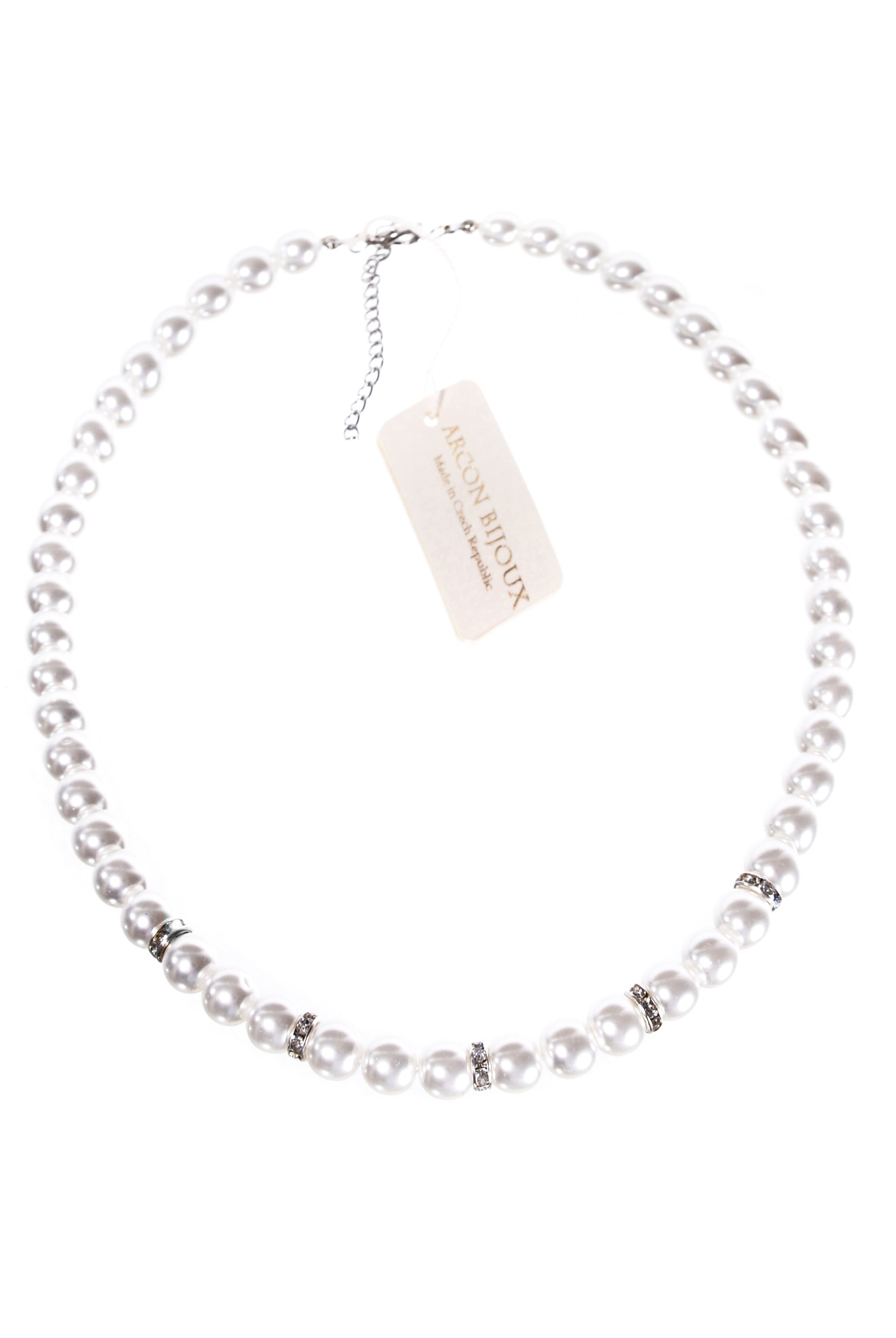 Bílý náhrdelník z perliček H922-209