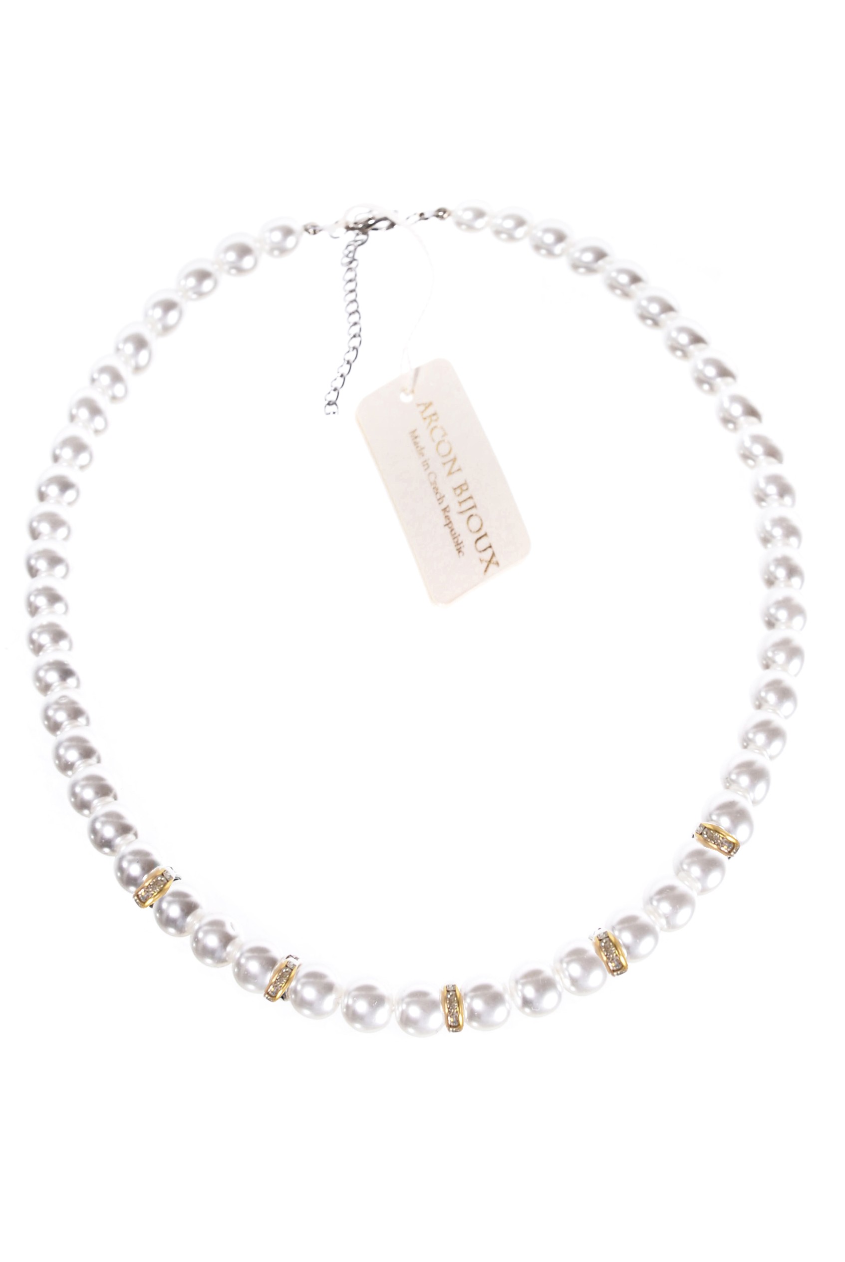  Bílý náhrdelník z perliček