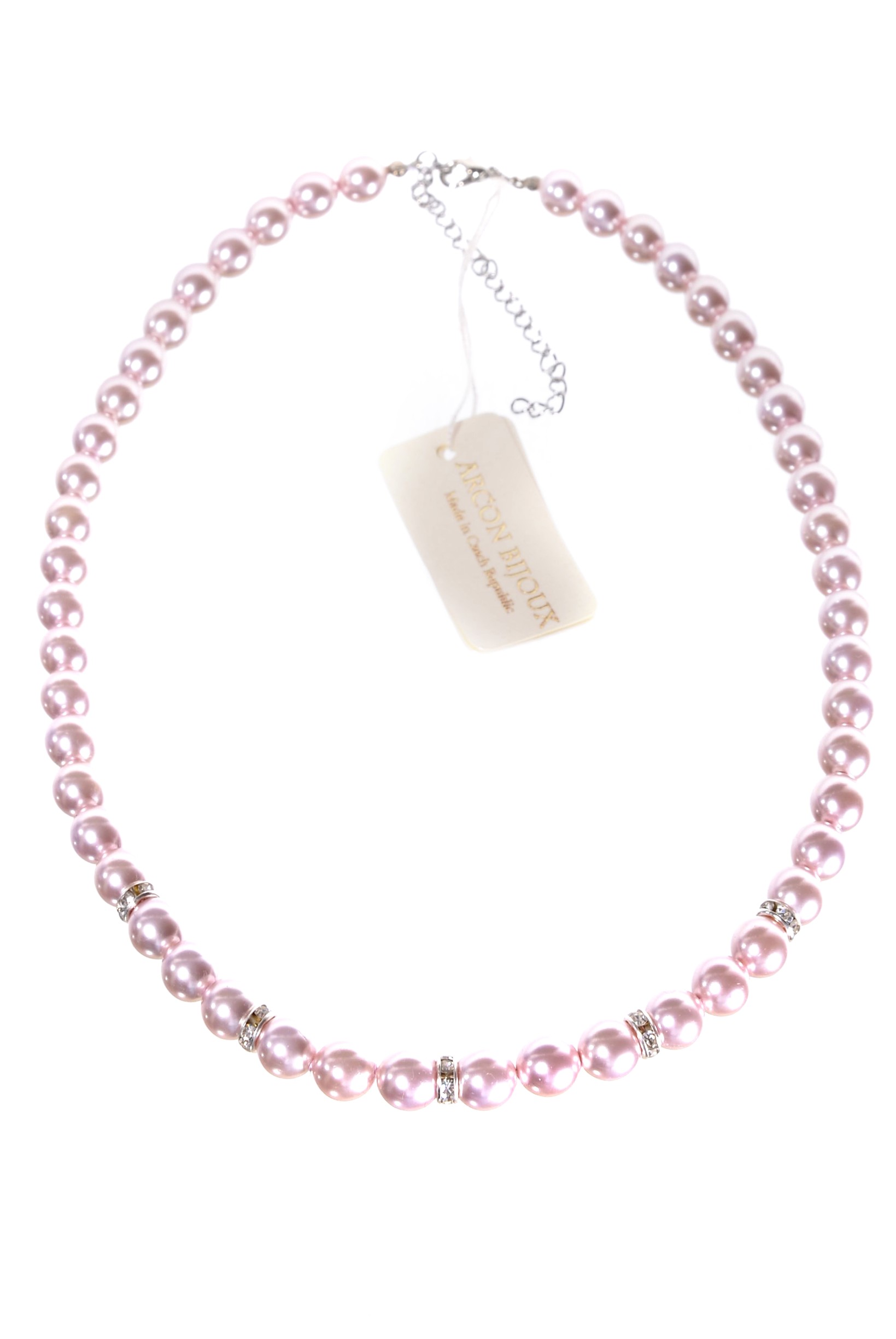 Růžový náhrdelník z perliček