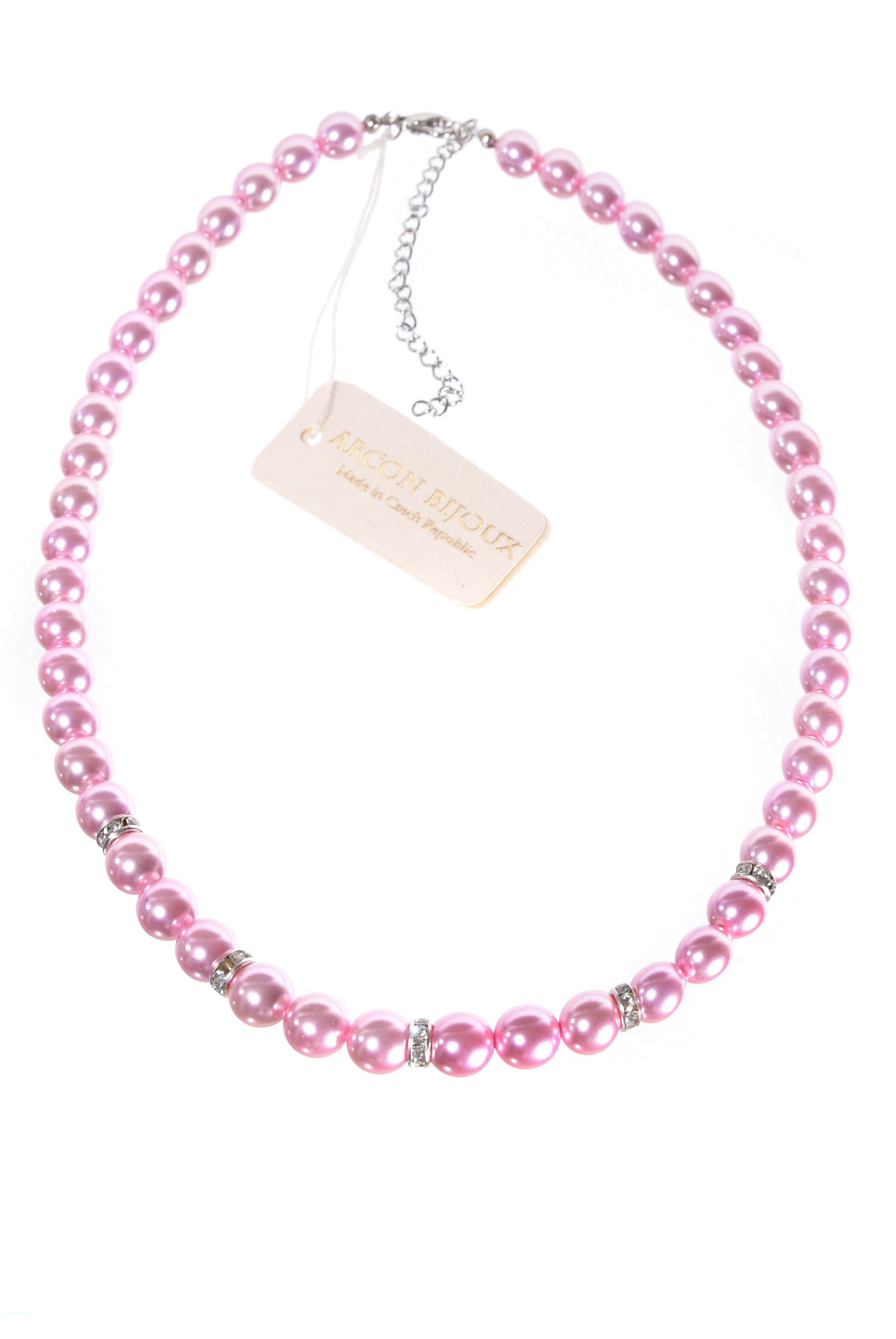 Růžový náhrdelník z perliček H91ST-209