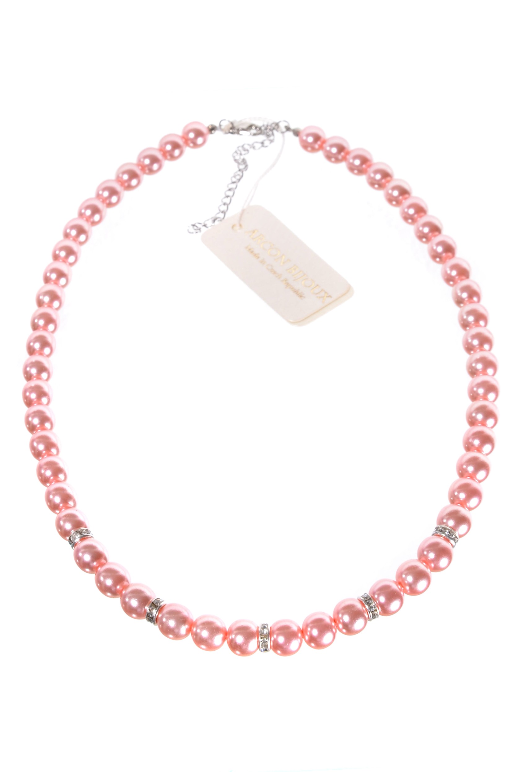 Růžový náhrdelník z perliček