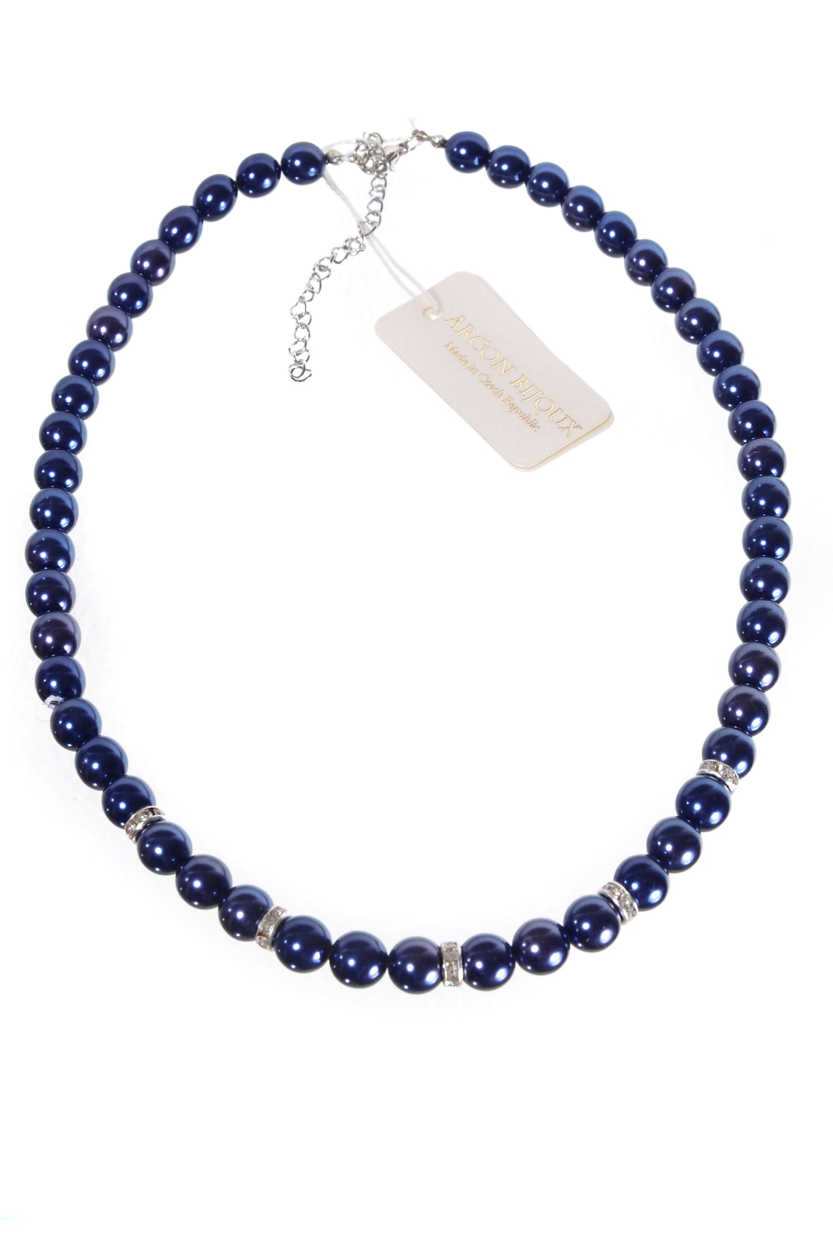 Modrý náhrdelník z perliček H93T-209