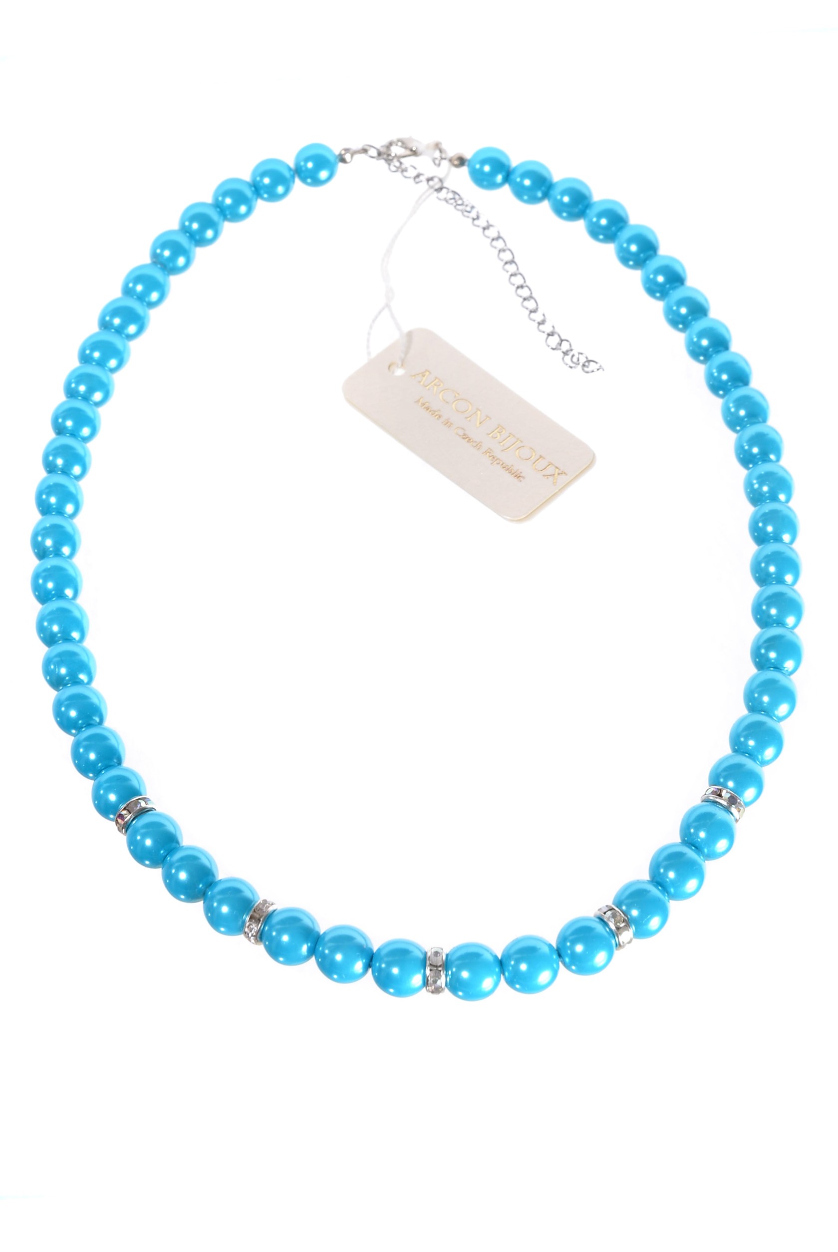 Tyrkysový náhrdelník z perliček H96-209