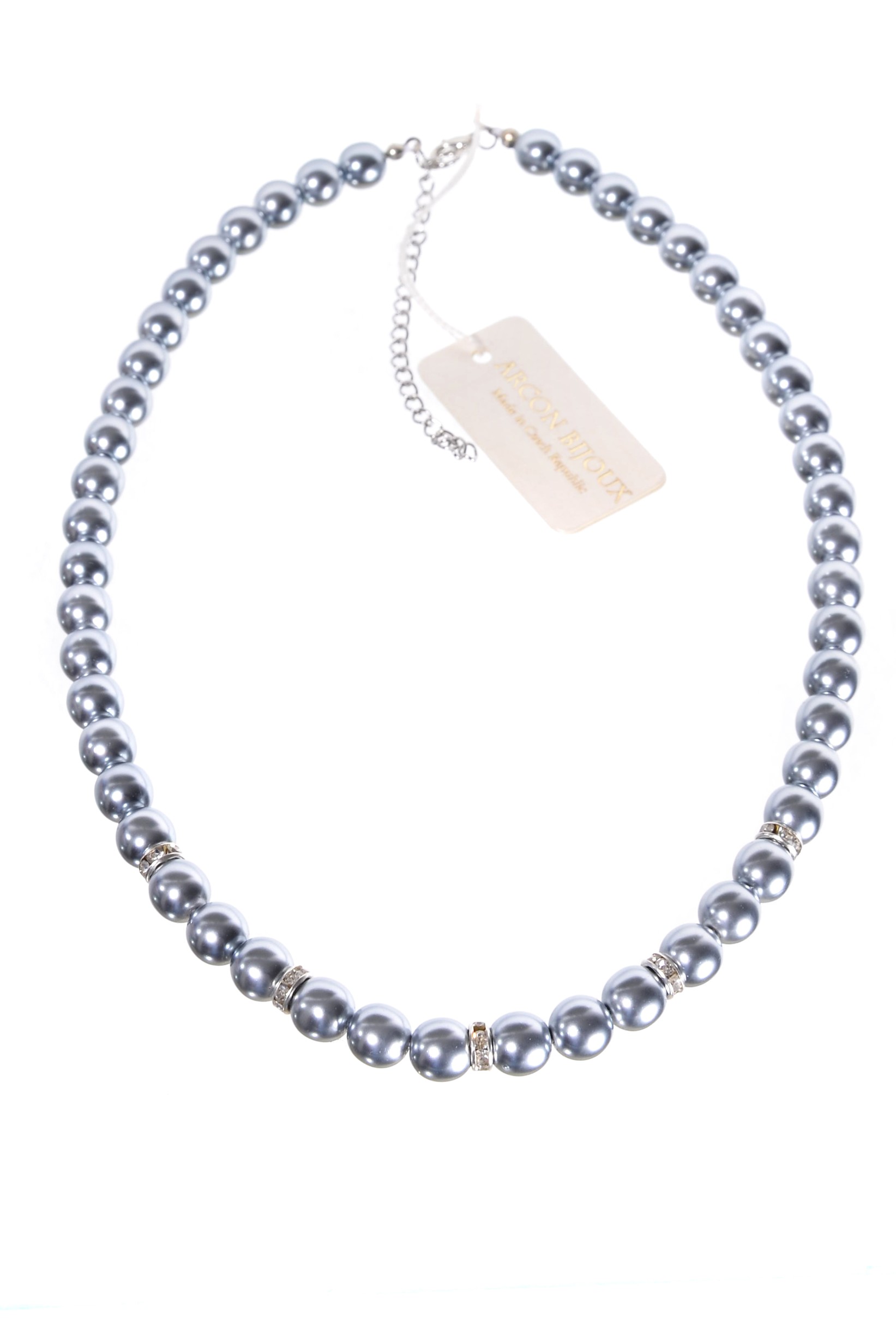 Antracitový náhrdelník z perliček H97-209