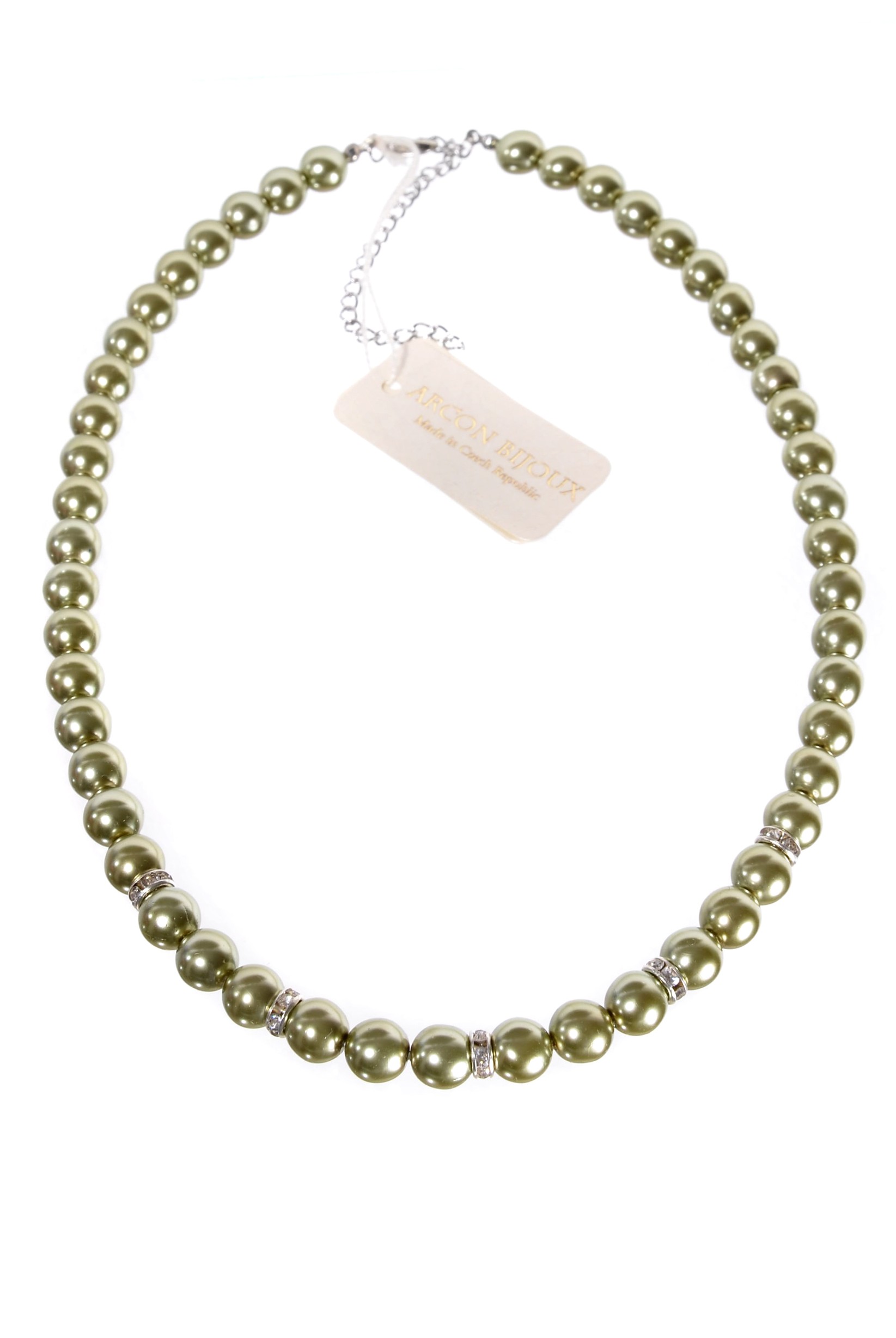 Olivový náhrdelník z perliček H94-209