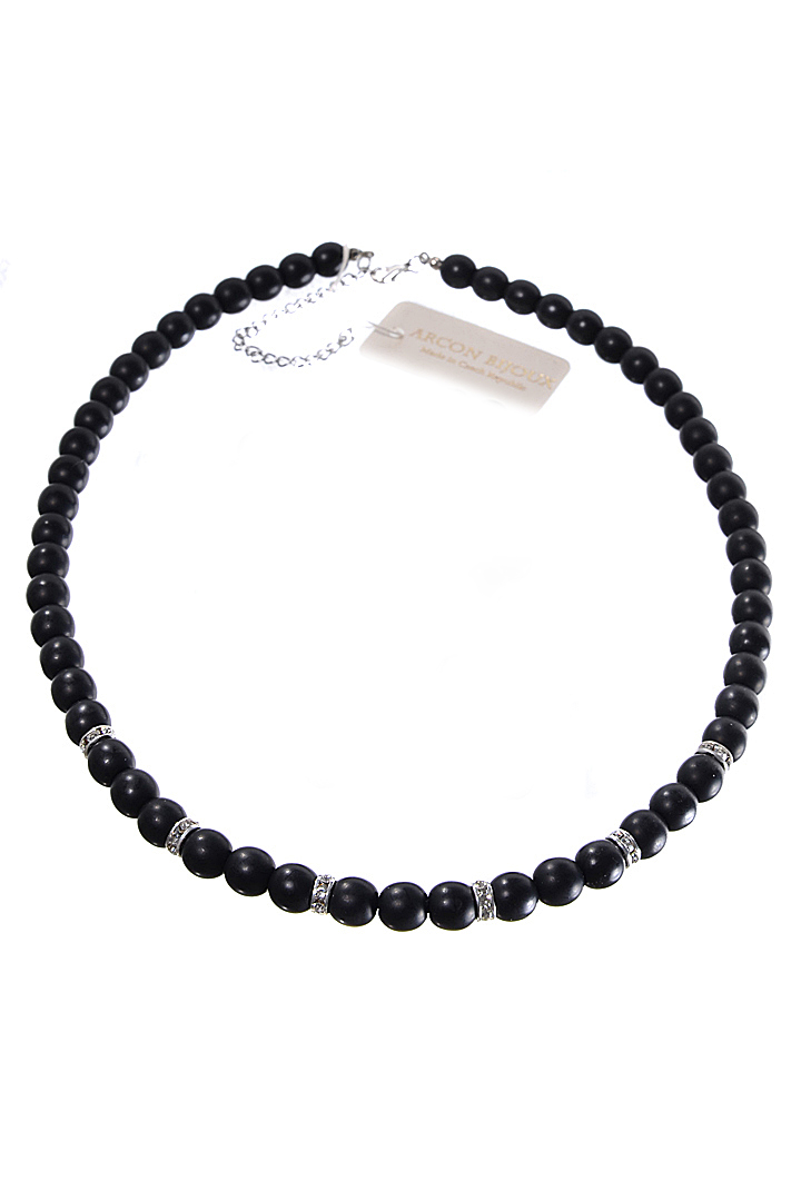 Černý náhrdelník z perliček H98-209