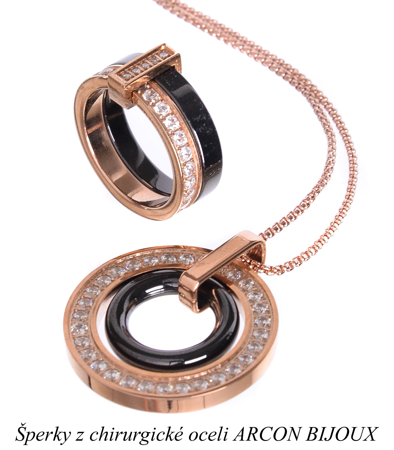 Set z chirurgické oceli ROSE GOLD SETCHOH/88