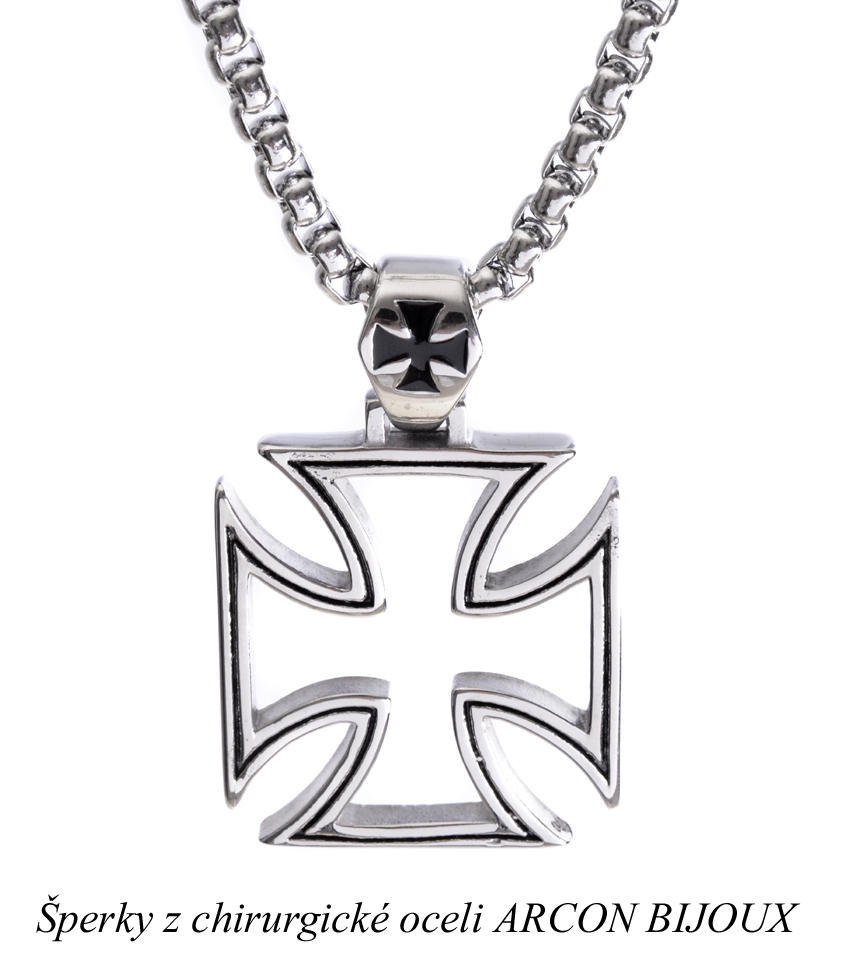 Maltézský kříž z chirurgické oceli.