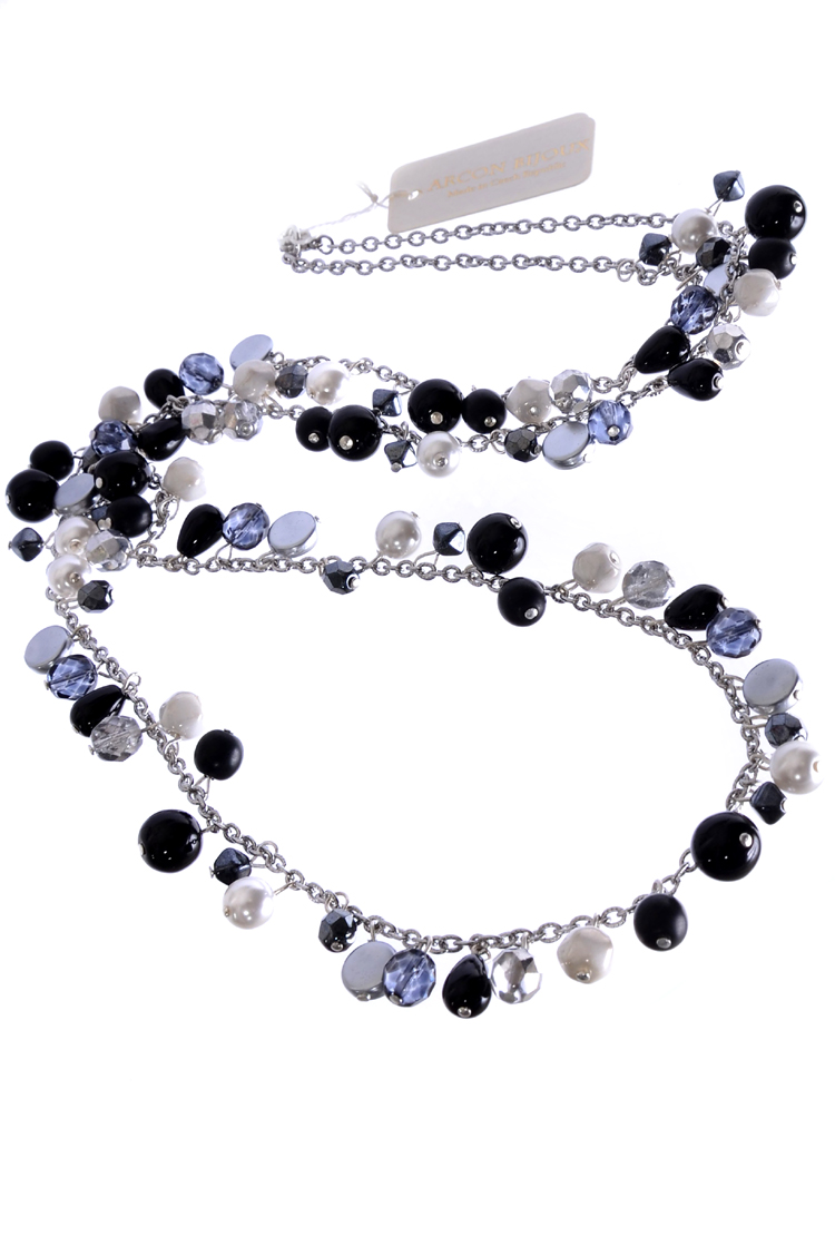 Černobílý  náhrdelník  H987-158