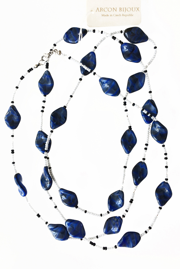Modrý náhrdelník 4H93-91