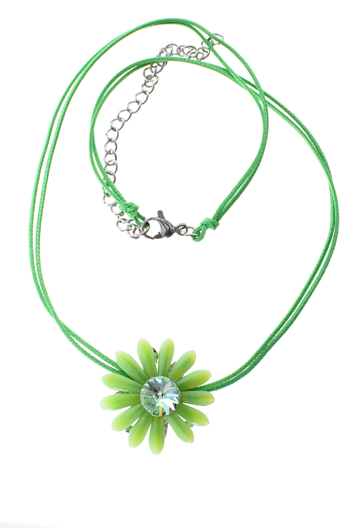 Zelený náhrdelník kytička se Swarovski El. H94S-208