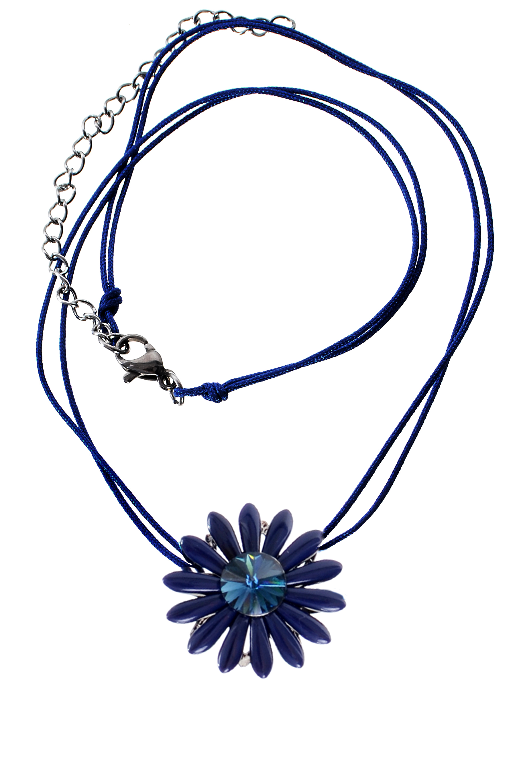 Modrý náhrdelník kytička se Swarovski El.