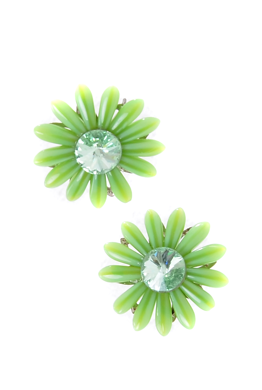 Zelené náušnice kytičky