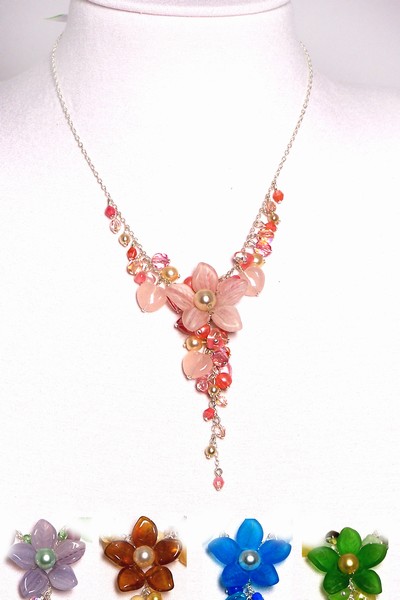 růžový náhrdelník H31-11