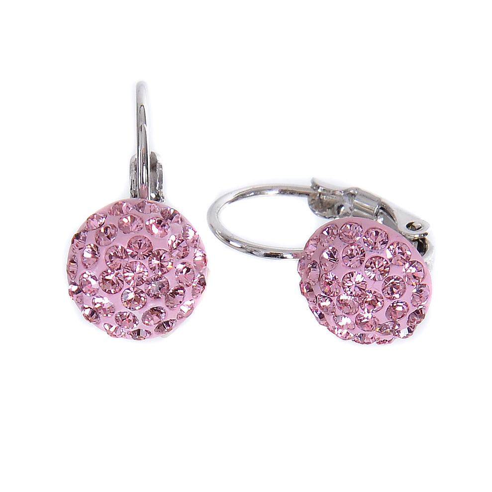 Swarovski růžové náušnice s kamínky SW75046/1SS