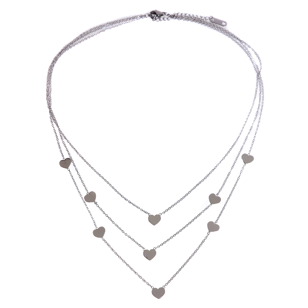 Řetízkový náhrdelník Srdíčka z chirurgické oceli CHOH/223