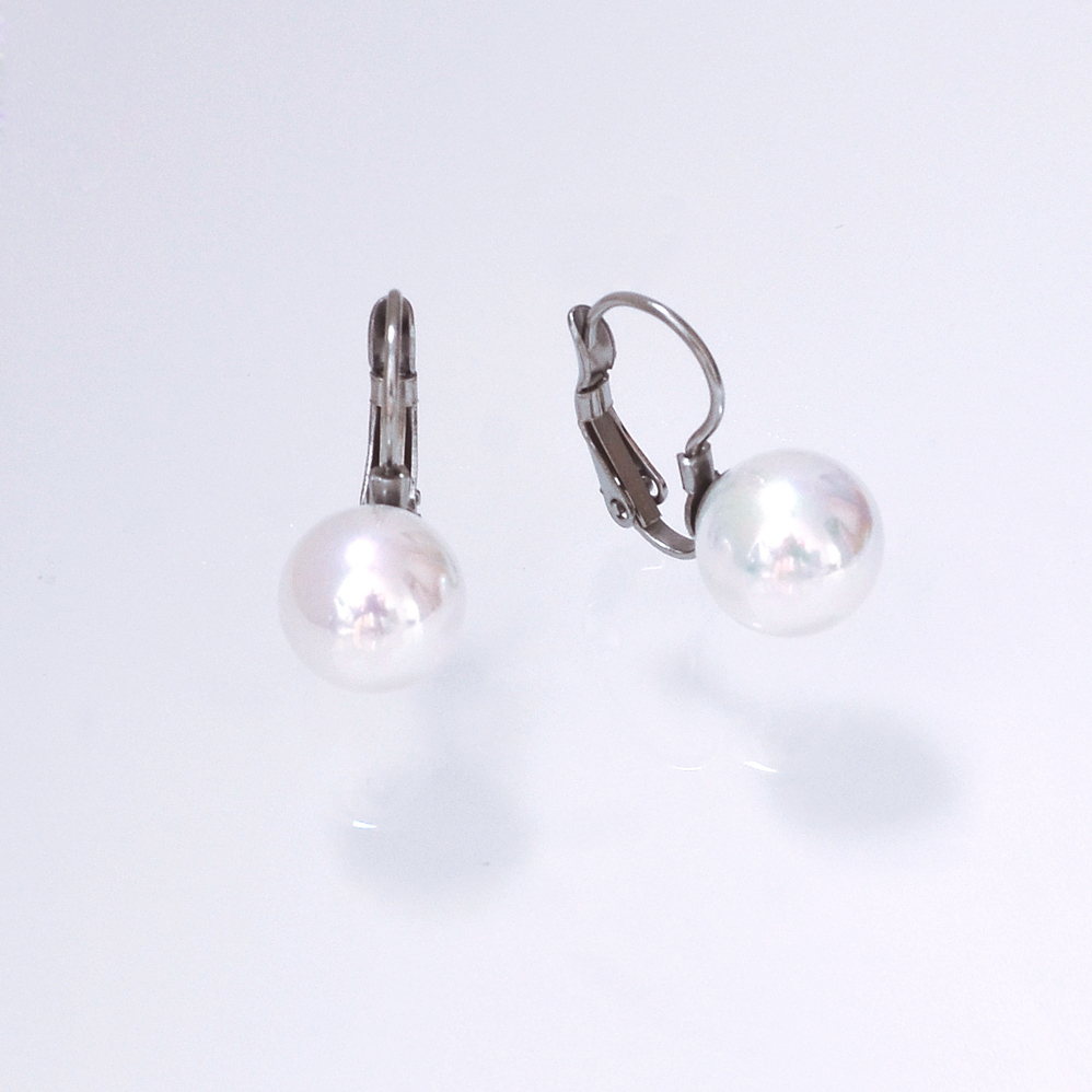 Visací náušnice perly chirurgická ocel CHOU/245