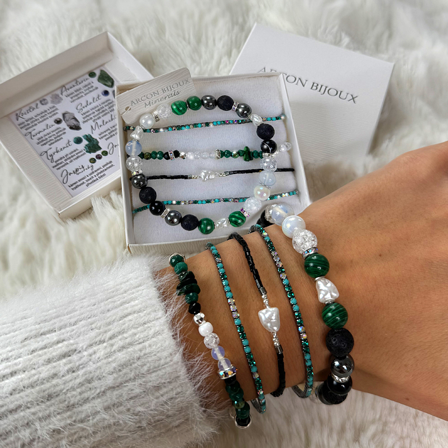 SET náramků z minerálů- Smaragdové tajemství SETM/M347