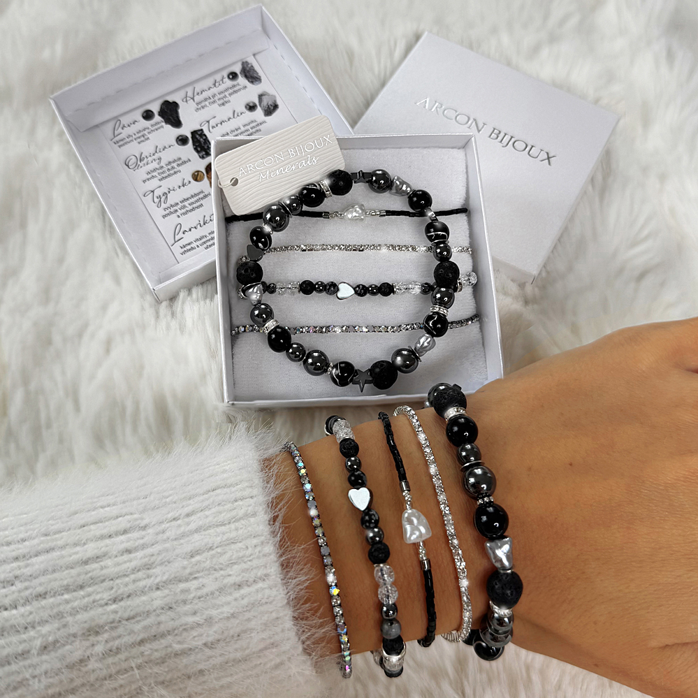 SET náramků z minerálů- Hvězdná noc  SETM/M348