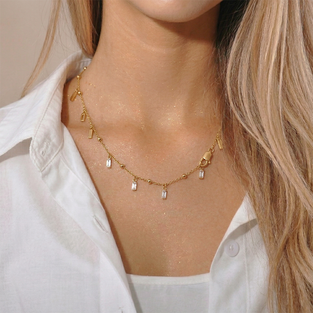 Řetízek s přívěsky pozlacený  CHOH/268