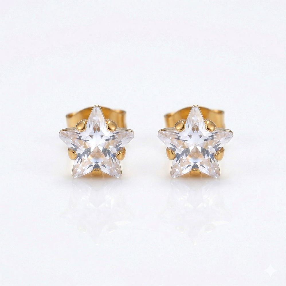 náušnice hvězdičky pozlacená ocel CHOU/239