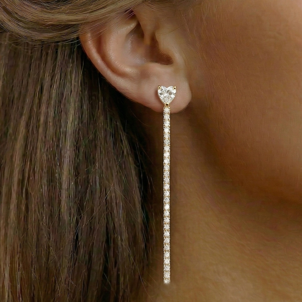 Dlouhé štrasové náušnice pozlacené CHOU/240