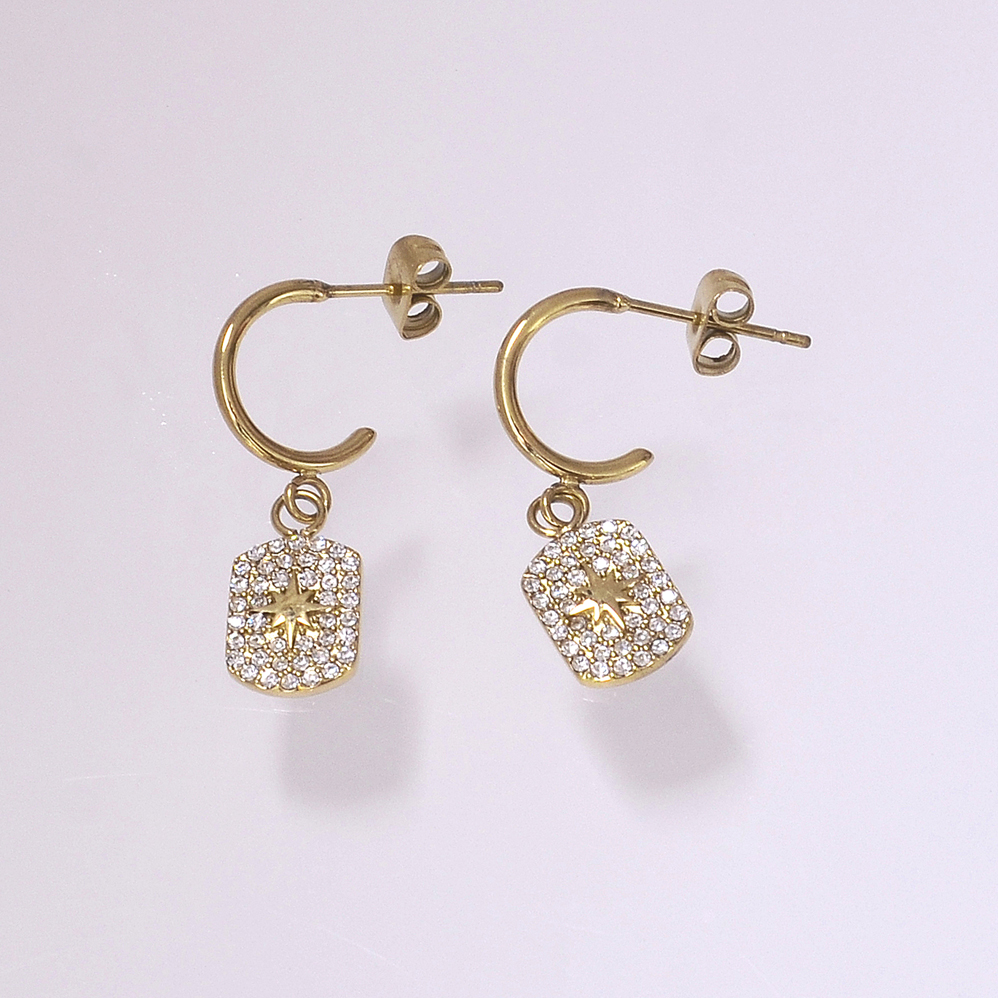 Náušnice s přívěskem pozlacené CHOU/241