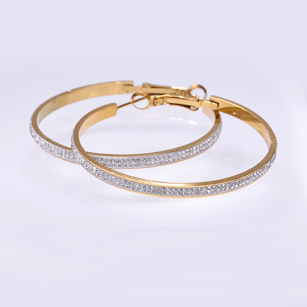 Náušnice kruhy pozlacená chirurgická ocel CHOU/243