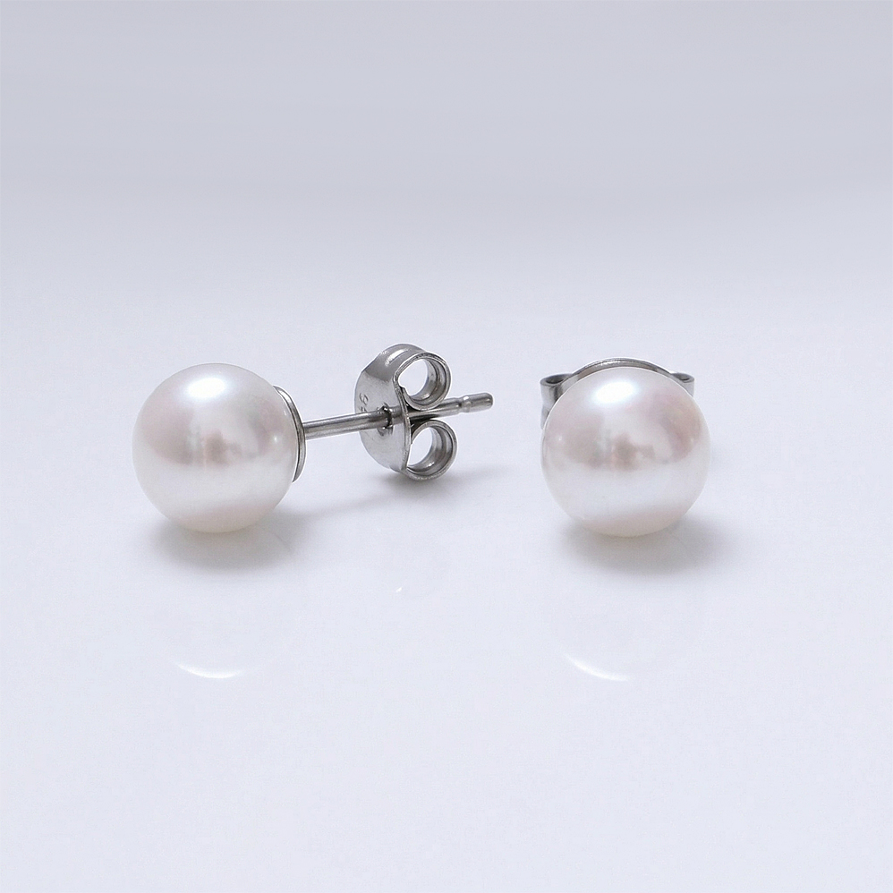 Náušnice perly pecky chirurgická ocel CHOU/204