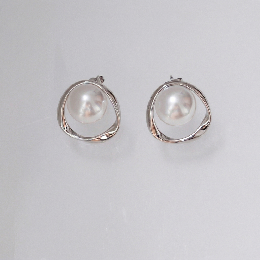Náušnice perly z chirurgické oceli, perlové náušnice, Náušnice perly chirurgická ocel CHOU/206