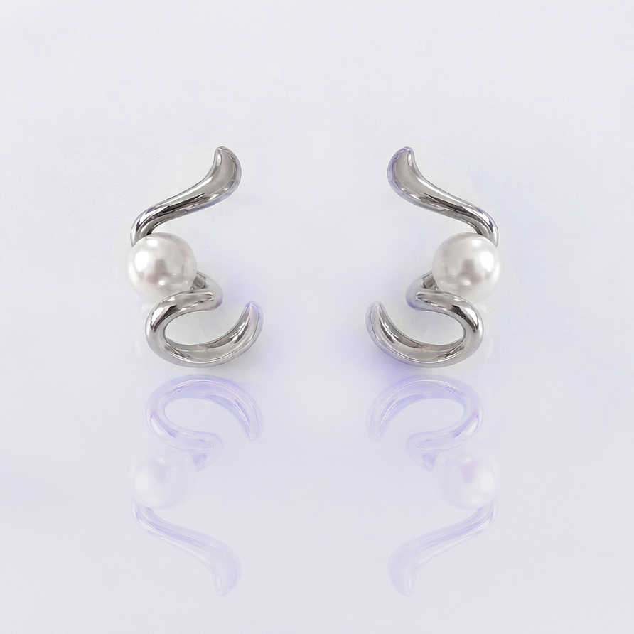 Náušnice perly z chirurgické oceli CHOU/208