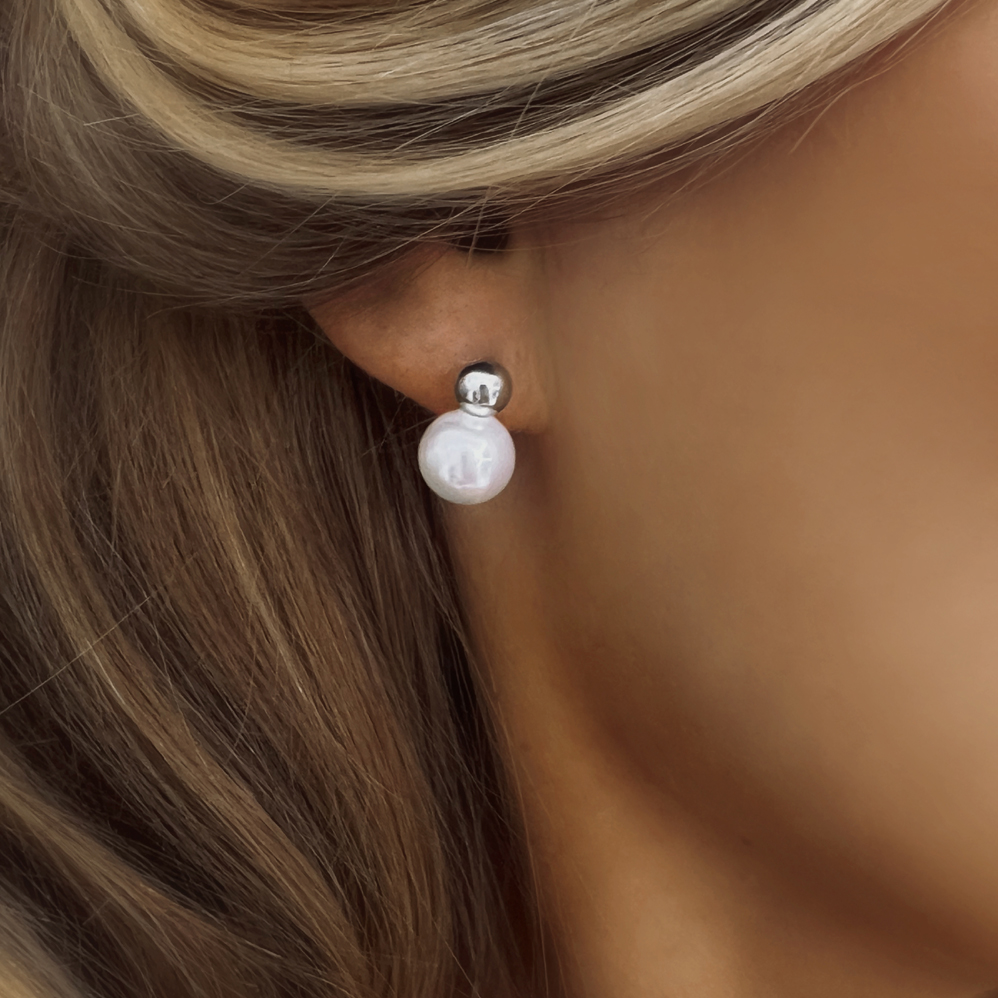 Náušnice perly z chirurgické oceli CHOU/209