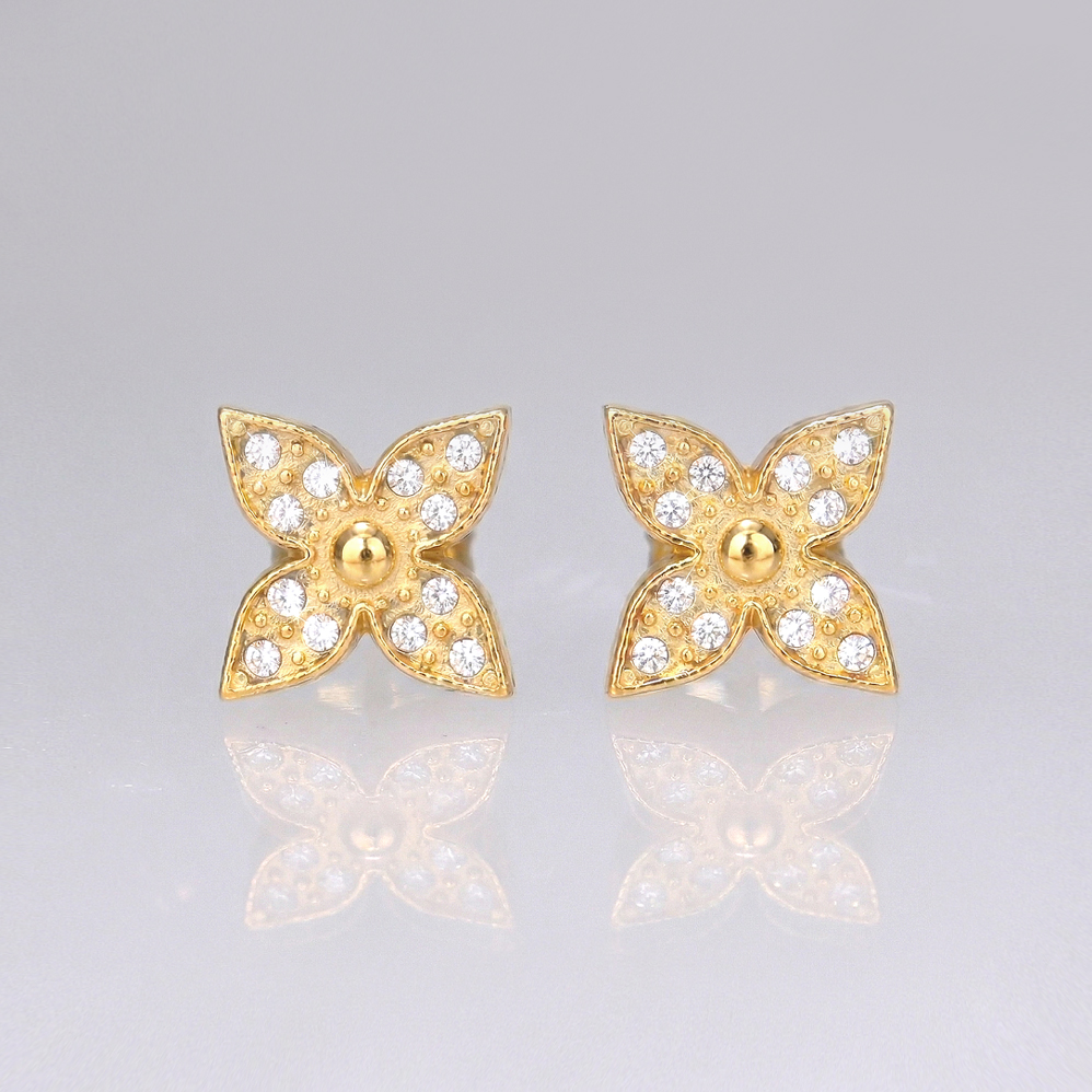 Náušnice pecky z pozlacené chirurgické oceli CHOU/216